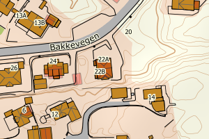 Kartbilde fra WMS-tjeneste av avviket