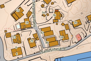 Kartbilde fra WMS-tjeneste av avviket