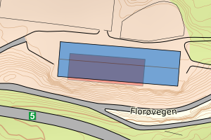 Kartbilde fra WMS-tjeneste av avviket