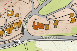 Kartbilde fra WMS-tjeneste av avviket