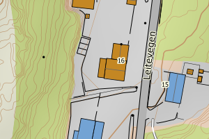 Kartbilde fra WMS-tjeneste av avviket