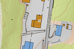 Kartbilde fra WMS-tjeneste av avviket