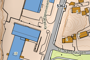 Kartbilde fra WMS-tjeneste av avviket