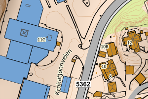 Kartbilde fra WMS-tjeneste av avviket