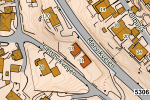 Kartbilde fra WMS-tjeneste av avviket