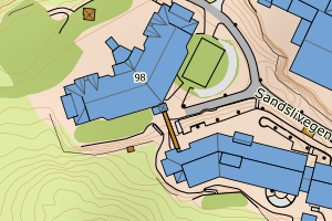 Kartbilde fra WMS-tjeneste av avviket