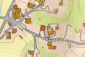 Kartbilde fra WMS-tjeneste av avviket