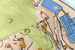 Kartbilde fra WMS-tjeneste av avviket