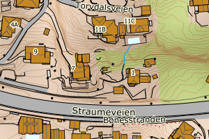Kartbilde fra WMS-tjeneste av avviket