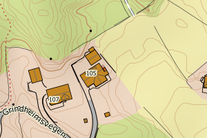 Kartbilde fra WMS-tjeneste av avviket