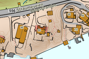 Kartbilde fra WMS-tjeneste av avviket