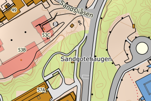 Kartbilde fra WMS-tjeneste av avviket