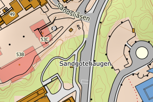 Kartbilde fra WMS-tjeneste av avviket