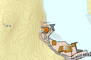 Kartbilde fra WMS-tjeneste av avviket