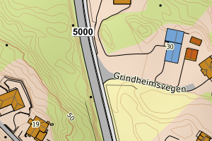 Kartbilde fra WMS-tjeneste av avviket