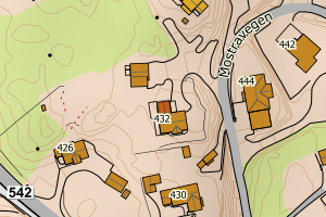 Kartbilde fra WMS-tjeneste av avviket