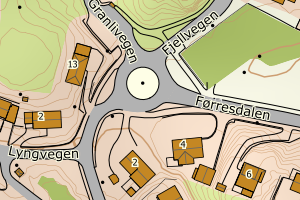 Kartbilde fra WMS-tjeneste av avviket