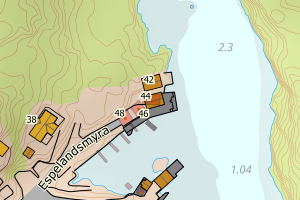 Kartbilde fra WMS-tjeneste av avviket