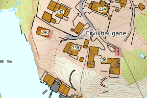 Kartbilde fra WMS-tjeneste av avviket