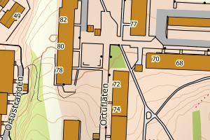 Kartbilde fra WMS-tjeneste av avviket