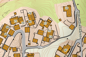 Kartbilde fra WMS-tjeneste av avviket