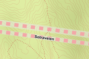 Kartbilde fra WMS-tjeneste av avviket