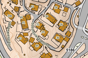 Kartbilde fra WMS-tjeneste av avviket