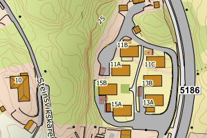 Kartbilde fra WMS-tjeneste av avviket
