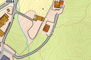 Kartbilde fra WMS-tjeneste av avviket