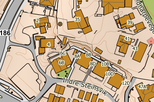 Kartbilde fra WMS-tjeneste av avviket