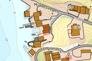 Kartbilde fra WMS-tjeneste av avviket