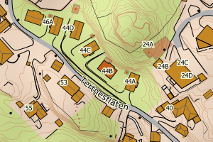 Kartbilde fra WMS-tjeneste av avviket