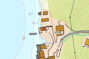 Kartbilde fra WMS-tjeneste av avviket