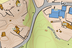 Kartbilde fra WMS-tjeneste av avviket