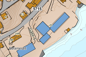 Kartbilde fra WMS-tjeneste av avviket