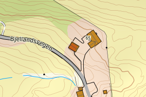 Kartbilde fra WMS-tjeneste av avviket