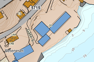 Kartbilde fra WMS-tjeneste av avviket