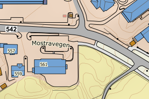 Kartbilde fra WMS-tjeneste av avviket