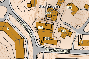 Kartbilde fra WMS-tjeneste av avviket