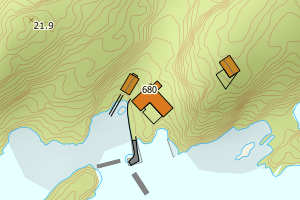Kartbilde fra WMS-tjeneste av avviket