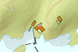Kartbilde fra WMS-tjeneste av avviket