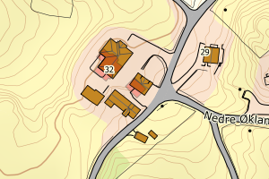 Kartbilde fra WMS-tjeneste av avviket