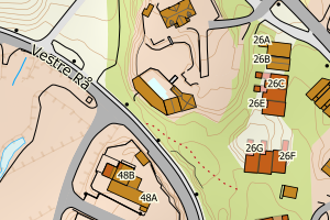 Kartbilde fra WMS-tjeneste av avviket