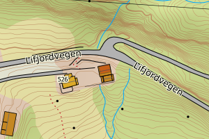 Kartbilde fra WMS-tjeneste av avviket
