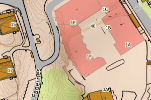 Kartbilde fra WMS-tjeneste av avviket