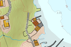 Kartbilde fra WMS-tjeneste av avviket