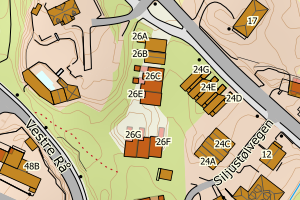 Kartbilde fra WMS-tjeneste av avviket