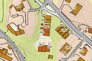 Kartbilde fra WMS-tjeneste av avviket