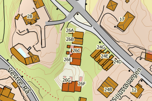 Kartbilde fra WMS-tjeneste av avviket