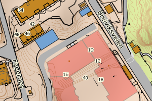 Kartbilde fra WMS-tjeneste av avviket